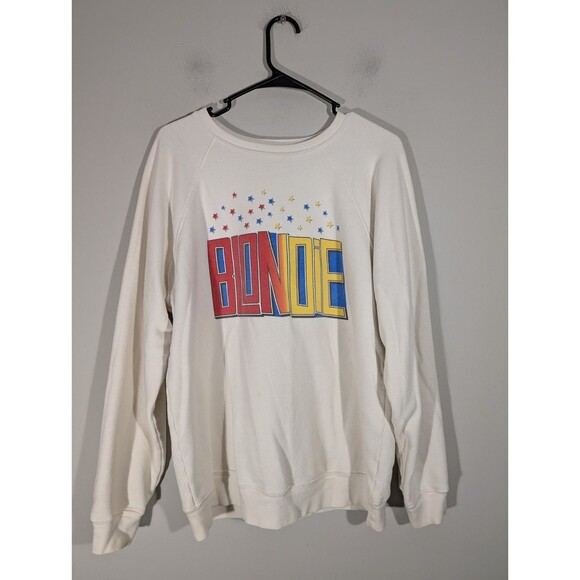 Free People Retro Brand Womens Beige Blondie Graphic Sweatshirt Sz M Oversized - Picture 1 of 9